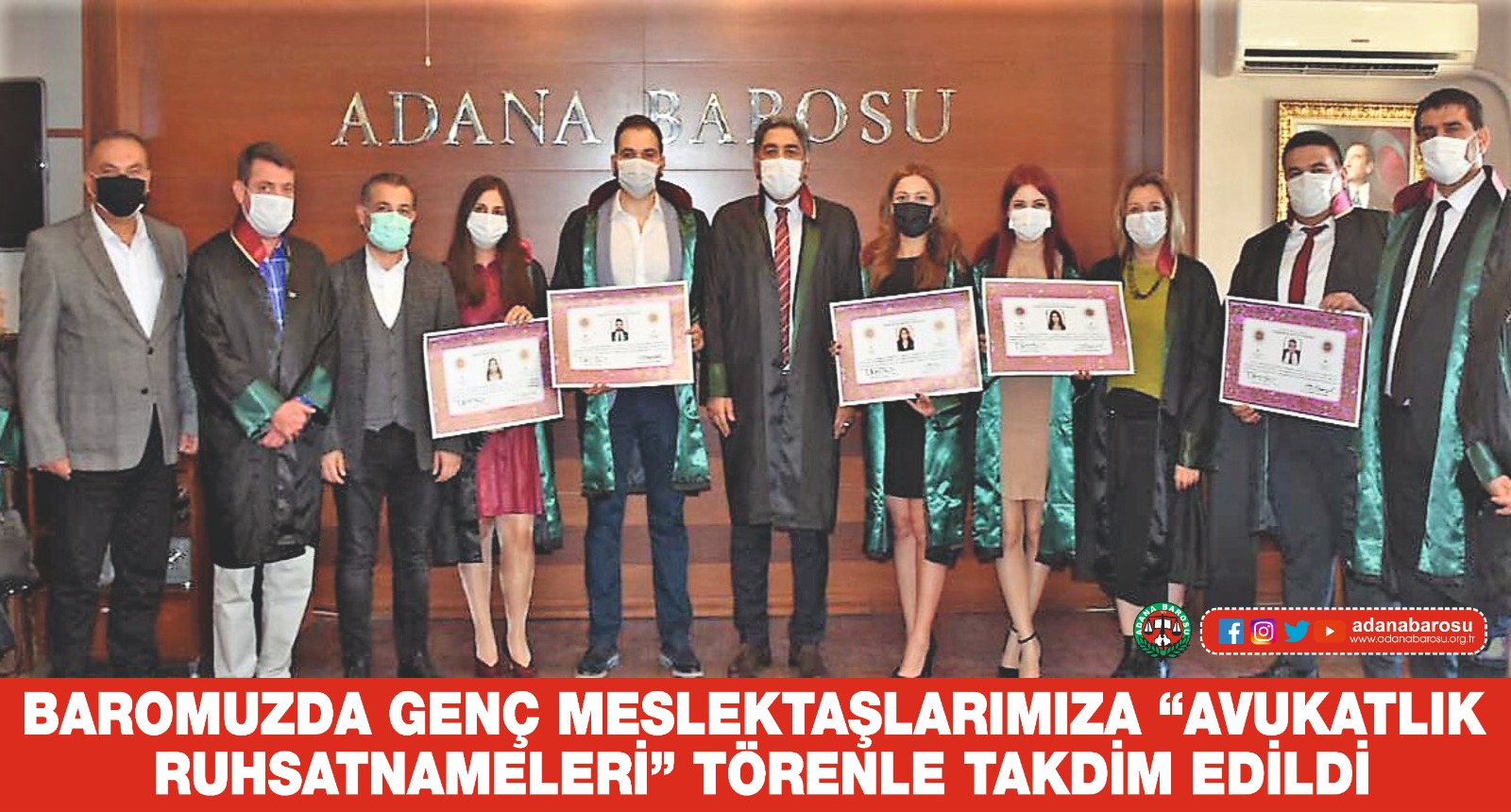 GENÇ MESLEKTAŞLARIMIZA “AVUKATLIK RUHSATNAMELERİ” TÖRENLE TAKDİM EDİLDİ