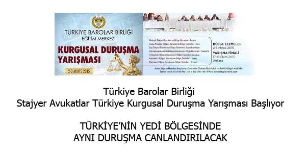 Stajyer Avukatlar Türkiye Kurgusal Duruşma Yarışması Başlıyor
